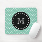 Tadelloses grünes Zickzack schwarzes Monogramm des Mousepad (Mit Mouse)