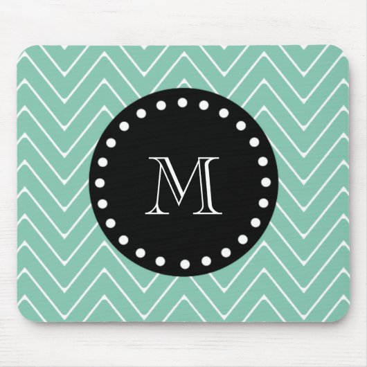 Tadelloses grünes Zickzack schwarzes Monogramm des Mousepad (Vorne)