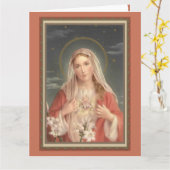 Tadelloses Herz 0034 der Jungfrau-Mary-Gruß-Karte Karte (Gelbe Blume)