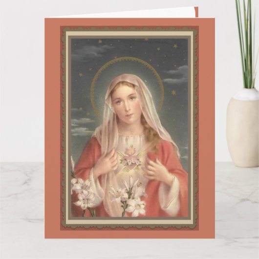 Tadelloses Herz 0034 der Jungfrau-Mary-Gruß-Karte Karte (Vorderseite)