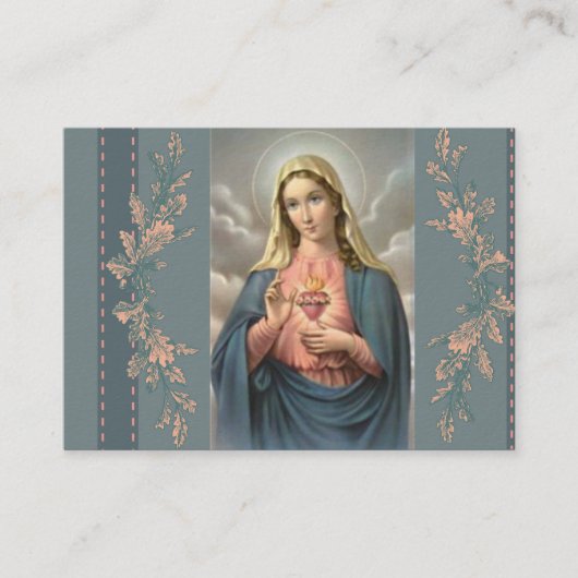 Tadelloses Herz von Gebet Marys Memorare Visitenkarte (Vorderseite)