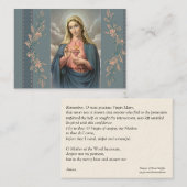 Tadelloses Herz von Gebet Marys Memorare Visitenkarte (Vorne/Hinten)