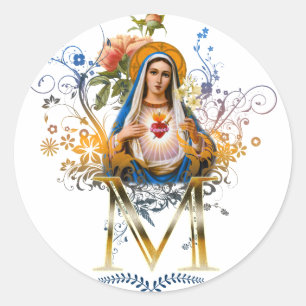 Tadelloses Herz von Mary Runder Aufkleber