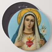 Tadelloses Herz von Marylilie, -Rosen u. -klinge Button (Vorne & Hinten)