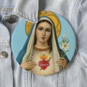 Tadelloses Herz von Marylilie, -Rosen u. -klinge Button (Beispiel)