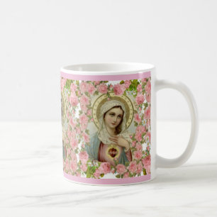 Tadelloses Herz von rosa Rosen Marys Kaffeetasse