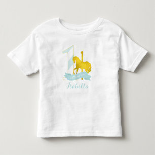 Tadelloses Karussell-Pferdegeburtstags-Mädchen Kleinkind T-shirt
