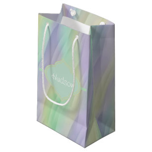Tadelloses Lavendel-Gelb-Monogramm Kleine Geschenktüte