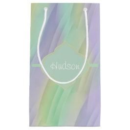 Tadelloses Lavendel-Gelb-Monogramm Kleine Geschenktüte