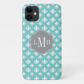 Tadelloses Lilien-Muster-Monogramm Case-Mate iPhone Hülle (Rückseite)