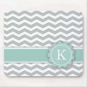 Tadelloses Monogramm-graues Zickzack des Mousepad