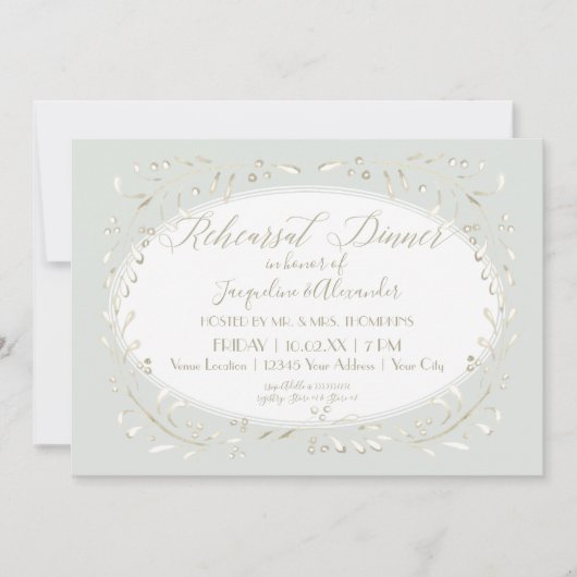 Tadelloses Proben-Abendessenmoderne einfache Einladung (Vorderseite)