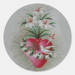 Tadelloses trauriges Herz der Jungfrau Mary Runder Aufkleber