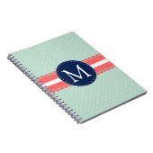 Tadelloses Tupfen-Muster-korallenrotes Notizblock (Rechte Seite)