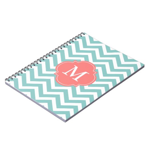 Tadelloses u. korallenrotes Sparren-Monogramm Notizblock (Linke Seite)