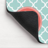 Tadelloses und korallenrotes Quatrefoil mit Mousepad (Ecke)