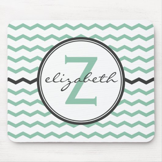 Tadelloses Zickzack Monogramm Mousepad (Vorne)