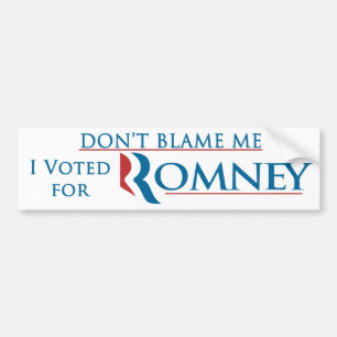 Tadeln Sie mich nicht, den ich für Romney mit Log Autoaufkleber