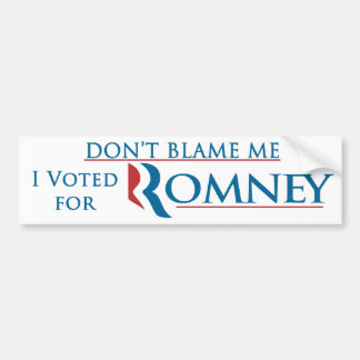 Tadeln Sie mich nicht, den ich für Romney mit Logo Autoaufkleber