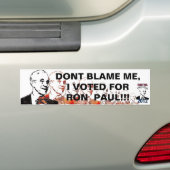 TADELN SIE MICH NICHT, ICH WÄHLTE FÜR RON PAUL!!! AUTOAUFKLEBER (Auf Auto)