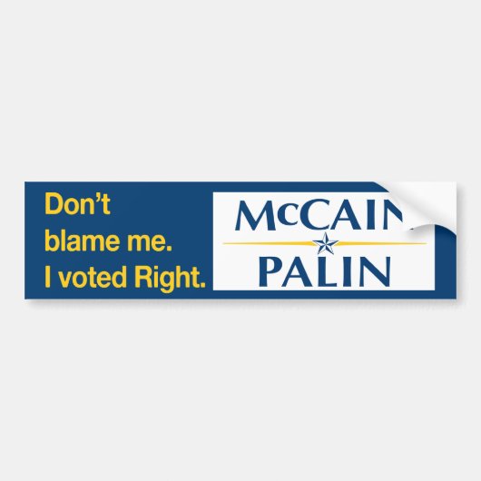 Tadeln Sie mich nicht. Ich wählte nach rechts Autoaufkleber (Vorne)