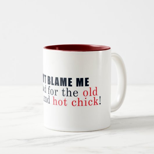 Tadeln Sie mich nicht Zweifarbige Tasse (VorderseiteRechts)