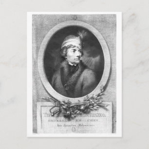Tadeusz Kosciuszko , graviert von Christiaan Postkarte