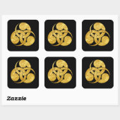 Tadpole Mon Japanischer Samurai-Clan Quadratischer Aufkleber (Blatt)