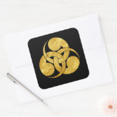 Tadpole Mon Japanischer Samurai-Clan Quadratischer Aufkleber (Umschlag)