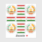 tadschikische Staatssymbole / Wappen und Flagge Aufkleber (Blatt)