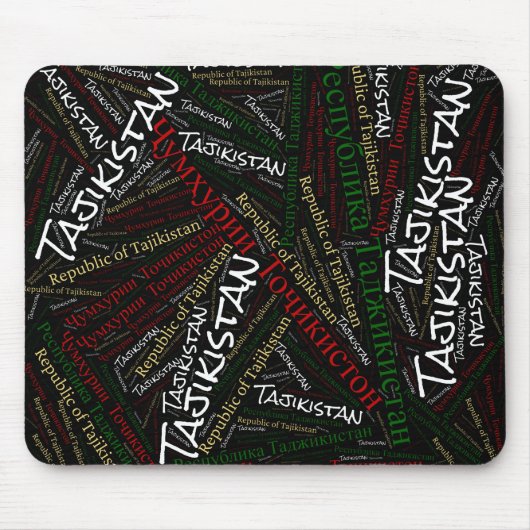 Tadschikistan Flag Farben Patriotisch Mousepad (Vorne)