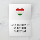 Tadschikistan Flag Patriotic Birthday Karte (Innenseite)