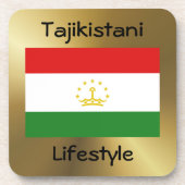 Tadschikistan Flag+Text-Untersetzer Untersetzer (Vorderseite)