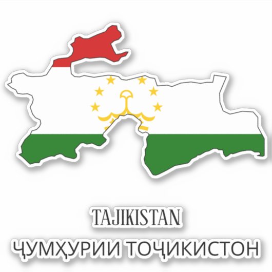 Tadschikistan Flagge Charming Patriotische Karte Aufkleber (Vorderseite)