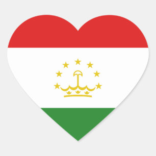 Tadschikistan-Flagge Herz-Aufkleber