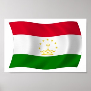 Tadschikistan Flagge Poster Druck