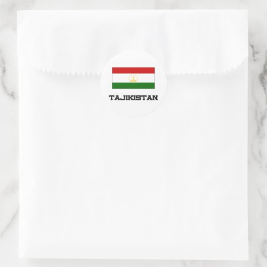 Tadschikistan-Flagge Runder Aufkleber (Tasche)