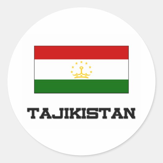 Tadschikistan-Flagge Runder Aufkleber (Vorderseite)