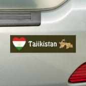 Tadschikistan-Flaggen-Herz + Karten-Autoaufkleber Autoaufkleber (Auf Auto)