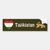 Tadschikistan-Flaggen-Herz + Karten-Autoaufkleber Autoaufkleber (Vorne)