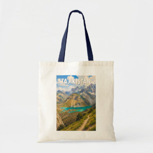 Tadschikistan Illustration Reise Kunst Vintage Tragetasche