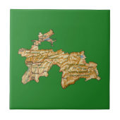 Tadschikistan Karte Fliese (Vorderseite)