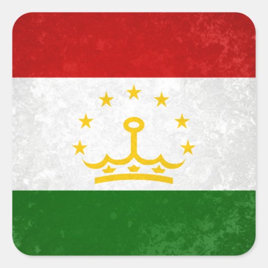 Tadschikistan Quadratischer Aufkleber (Vorderseite)
