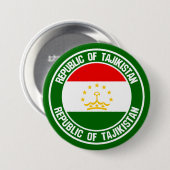 Tadschikistan Runde Emblem Button (Vorne & Hinten)