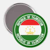 Tadschikistan Runde Emblem Magnet (Vorderseite/Rückseite)