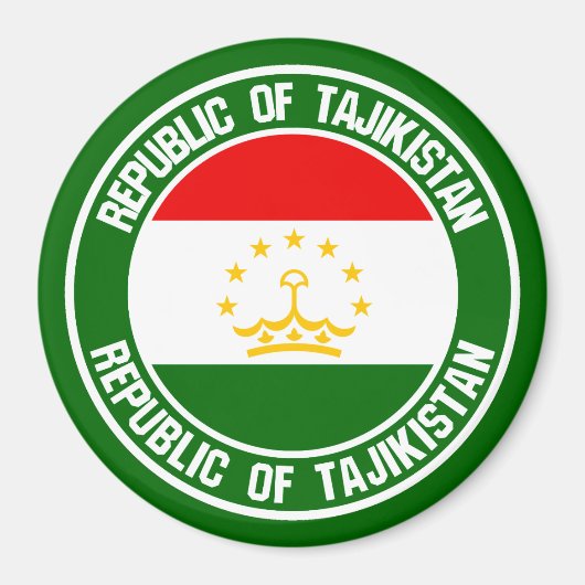 Tadschikistan Runde Emblem Magnet (Vorne)