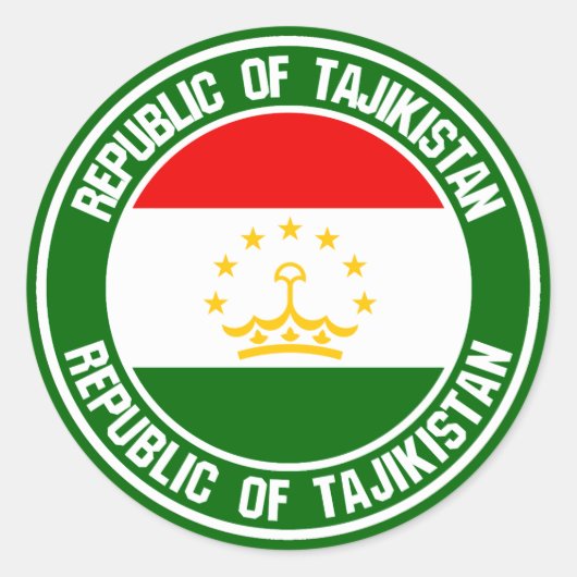Tadschikistan Runde Emblem Runder Aufkleber (Vorderseite)