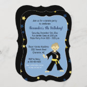Tae Kwon Do Birthday Einladungen Yellow Belt Boy (Vorne/Hinten)