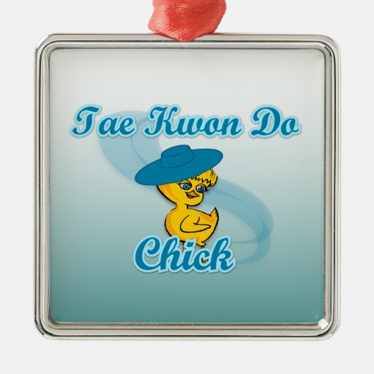 Tae Kwon Do Chick #3 Ornament Aus Metall (Vorne)
