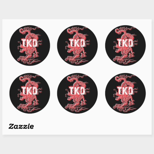 Tae Kwon Do Dragon Stickers (Blatt)